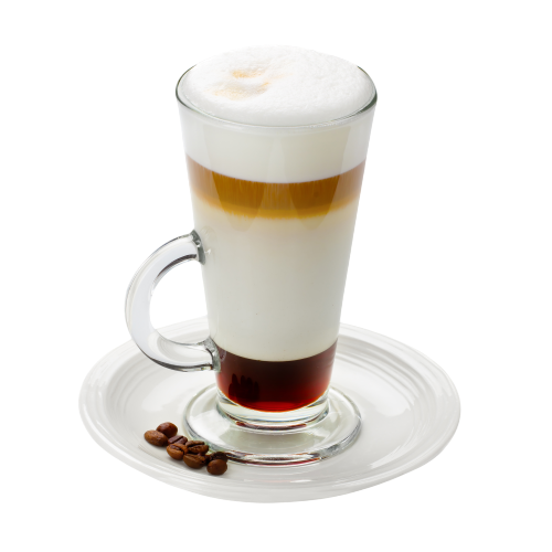 glass of latte macchiato isolated on transparent background png photoroom